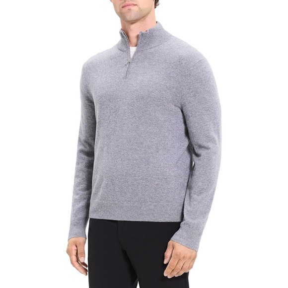 Theory Men's Hilles Quarter Zip Cashmere Sweater - Picture 4 of 6